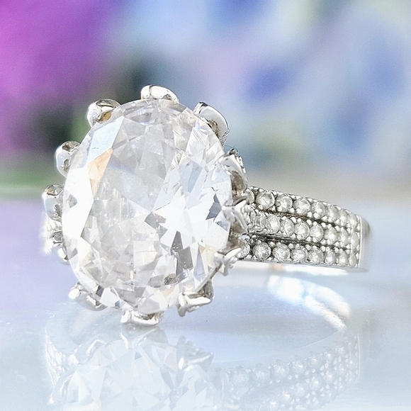 Oval Gemstone Ring, 925 Sterling Silver, Vintage Charmed Aroma - Picture 1 of 8